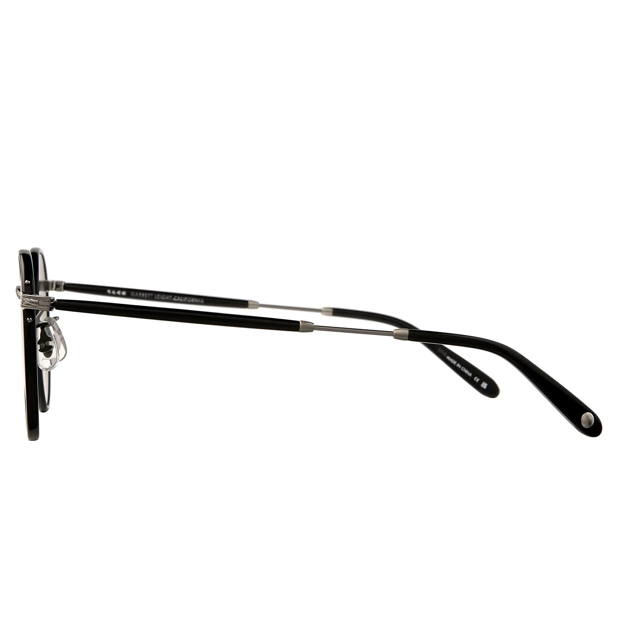 Frame View of Garrett Leight Wilson Sun Black Pewter Sunglasses